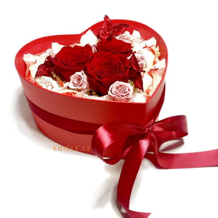 Nepaprasto grožio Raffaello ir miegančių rožių dėžutė moterims - saldžios dėžutės 40-150€
