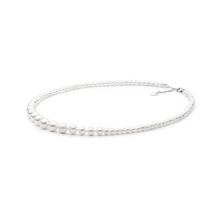 Didėjančių Tikrų perlų Vėrinys -  perlai 10mm, 43-47cm