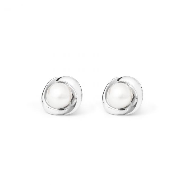 Gražios formos Sidabriniai Tikrų perlų auskarai - perlai 7mm