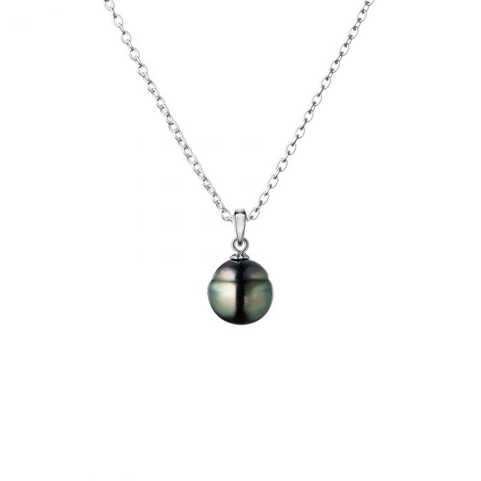 Tikro Taičio juodo perlo pakabukas - sidabrinis pakabukas - perlas 9mm