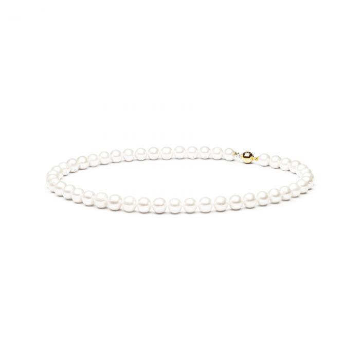 Auksinis Tikrų perlų moteriškas vėrinys karoliai - brangi dovana moterims - 45cm