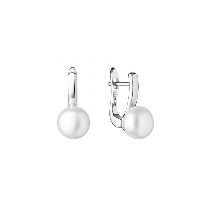 Elegantiški Natūralių perlų auskarai - Angliškas užsegimas
