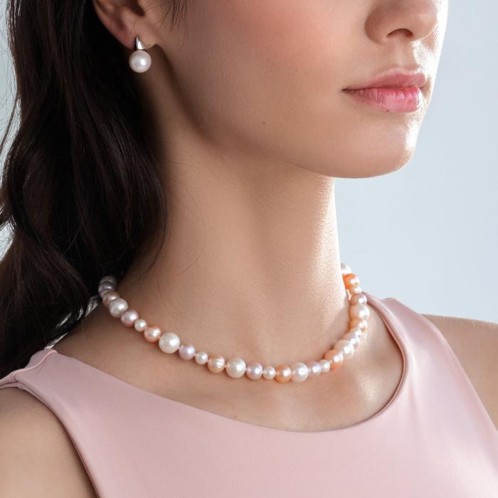 Įvairespalvių Tikrų perlų Vėrinys Karoliai - perlai 11mm