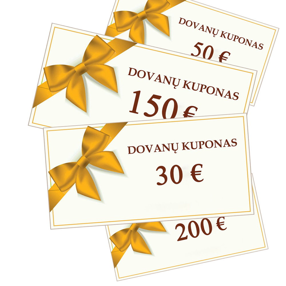 Dovana 30-50-100 Eur Dovanų kuponas - Išsirink dovaną internetu (galima ir  PayPal)