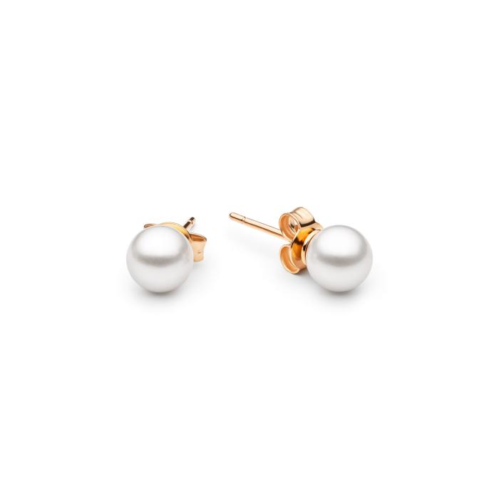 AKOJA Auksiniai auskarai su Japoniškais perlais