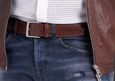 kokybiskas italiskas vyriskas dirzas  dzinsams kasdienai casual rudas su apsiuvimu aplinkui prie odine ssriukes dovana