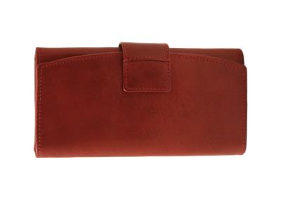 raudona tikros odos moteriska pinigine is naturalios odos su inicialais  dovana zmonai mamai dukrai panelei kaledoms gimtadienio