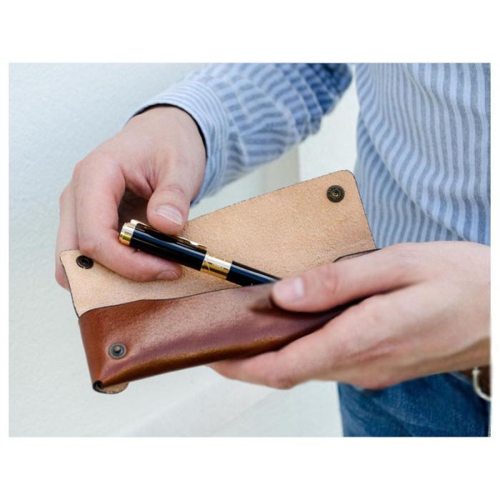 Odinis rašiklių dėklas - aukščiausios kokybės oda - penalas pieštukinė