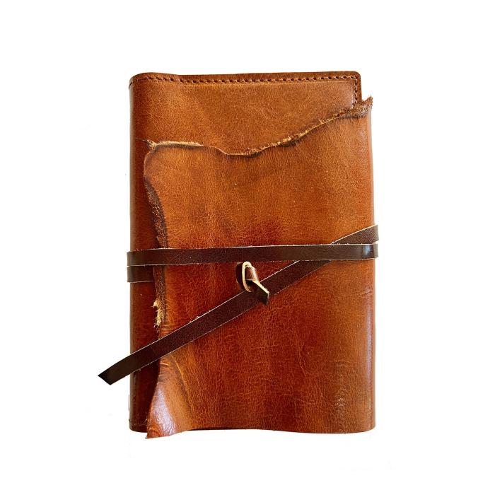 A6 užrašinė dėklas | retro stiliaus |  baltais lapais | Natūrali oda