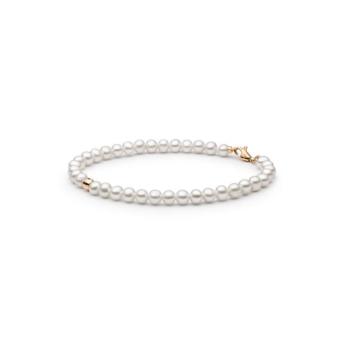 Unisex Auksinė apyrankė su perlais - perlai 5mm