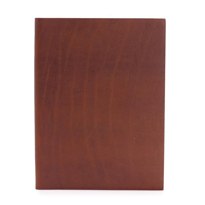Ruda užrašinė iš odos A5 mažinta (20×15 cm) – linijomis, apie 150g/m2