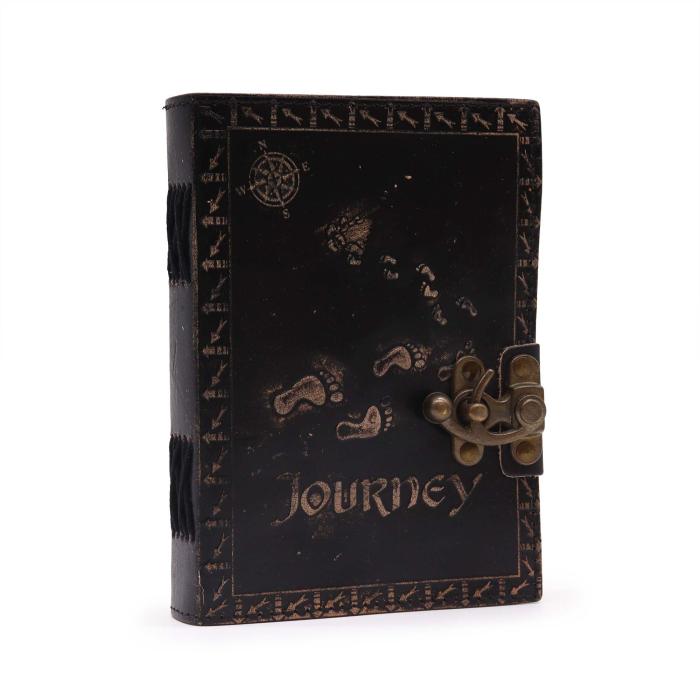 Odinė užrašinė – kelionė (17.5x12.5)cm  Juoda/Ruda, apie 120g/m2