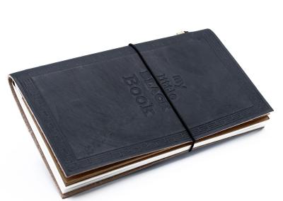 Odinė užrašinė – Handmade Leather Journal - My Little Black Book - Black (80 pages)