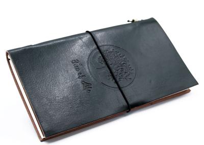Odinė užrašinė – Handmade Leather Journal - Tree of Life - Green (80 pages)